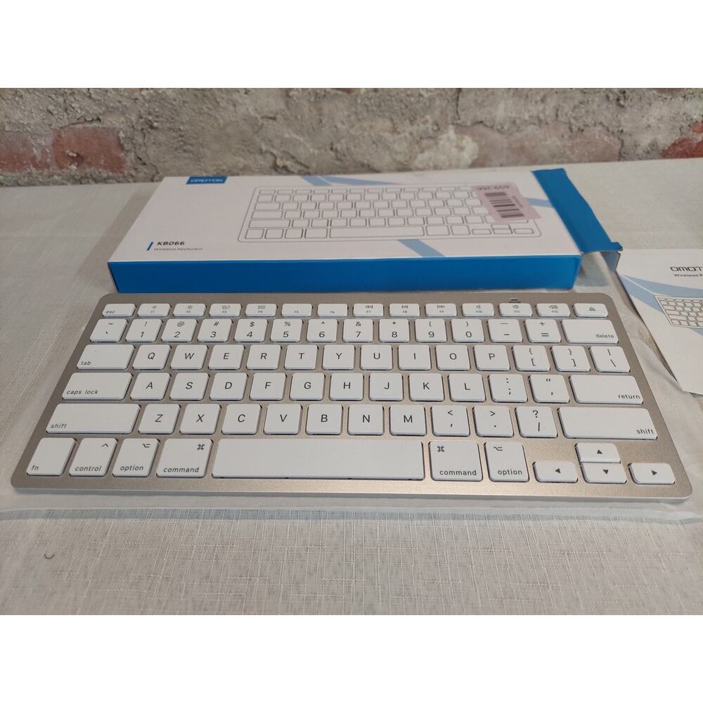 OMOTON Wireless Keyboard KB066 Bluetooth Slim Windows Mac iOS Android Silver - Picture 2 of 4